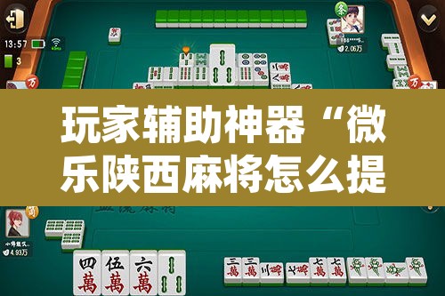 玩家辅助神器“微乐陕西麻将怎么提高胜率”(透视)其实确实有挂