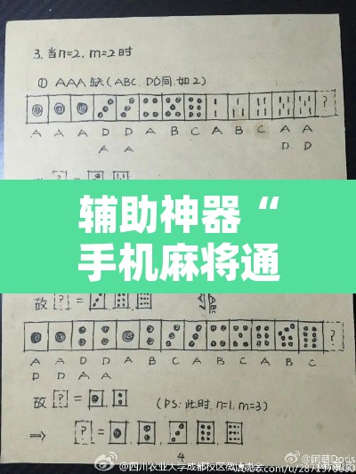 辅助神器“手机麻将通用挂”其实确实有挂