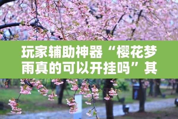玩家辅助神器“樱花梦雨真的可以开挂吗	”其实确实有挂