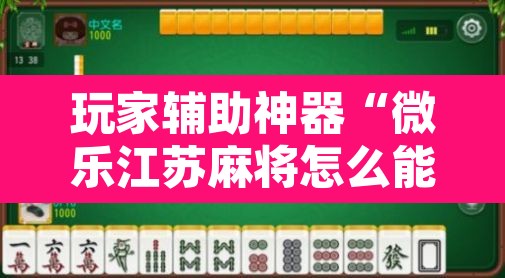 玩家辅助神器“微乐江苏麻将怎么能赢	”其实确实有挂