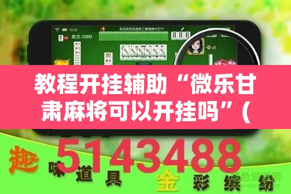 教程开挂辅助“微乐甘肃麻将可以开挂吗”(透视挂)辅助透视教程