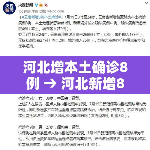 河北增本土确诊8例 → 河北新增82例本土确诊都是哪里的