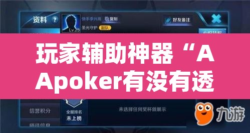 玩家辅助神器“AApoker有没有透视公共牌”(透视挂)辅助透视教程