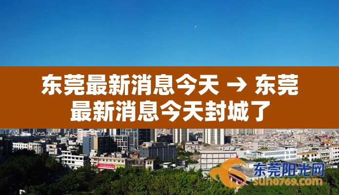 东莞最新消息今天 → 东莞最新消息今天封城了