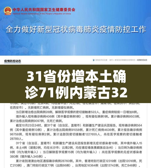 31省份增本土确诊71例内蒙古32例›内蒙古新增本土确诊病例36例