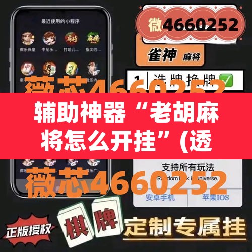 辅助神器“老胡麻将怎么开挂”(透视)其实确实有挂