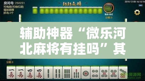 辅助神器“微乐河北麻将有挂吗	”其实确实有挂