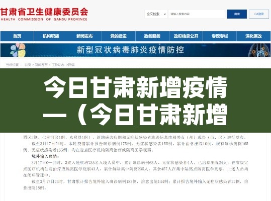 今日甘肃新增疫情—(今日甘肃新增疫情通报) 今日甘肃新增疫情—(今日甘肃新增疫情通报)