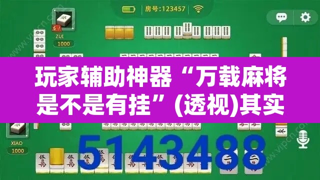 玩家辅助神器“万载麻将是不是有挂	”(透视)其实确实有挂