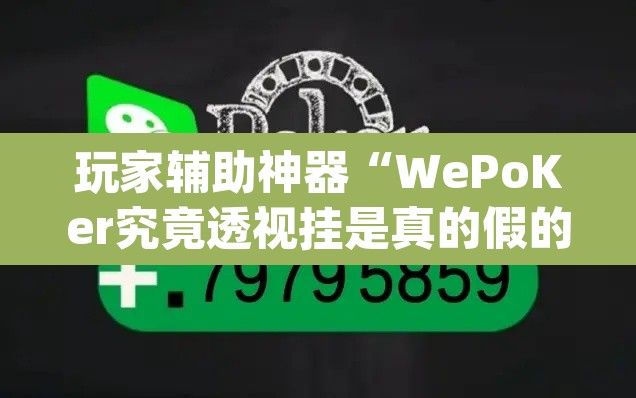 玩家辅助神器“WePoKer究竟透视挂是真的假的”(透视挂)辅助透视教程