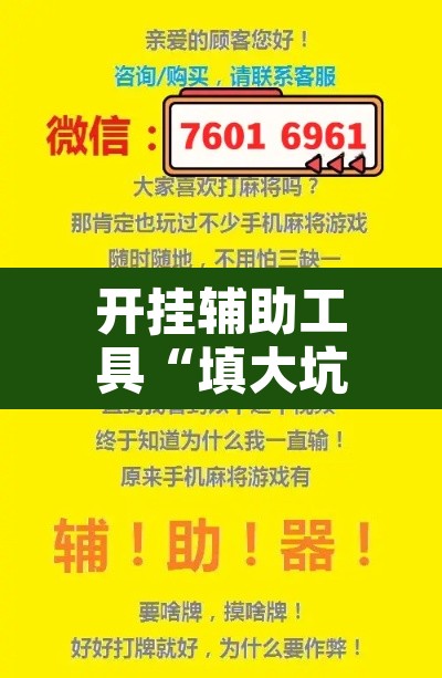 开挂辅助工具“填大坑万能开挂器”其实确实有挂