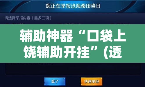 辅助神器“口袋上饶辅助开挂”(透视)其实确实有挂
