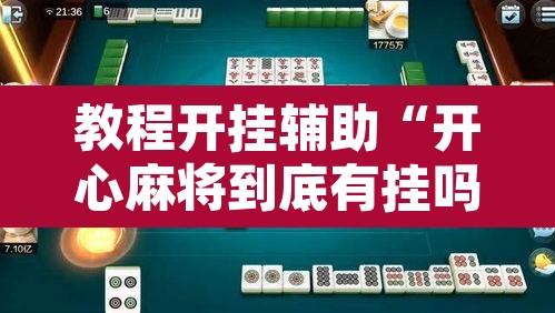 教程开挂辅助“开心麻将到底有挂吗”其实确实有挂