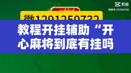教程开挂辅助“开心麻将到底有挂吗	”其实确实有挂