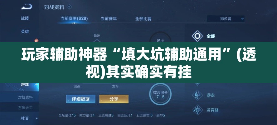 玩家辅助神器“填大坑辅助通用”(透视)其实确实有挂