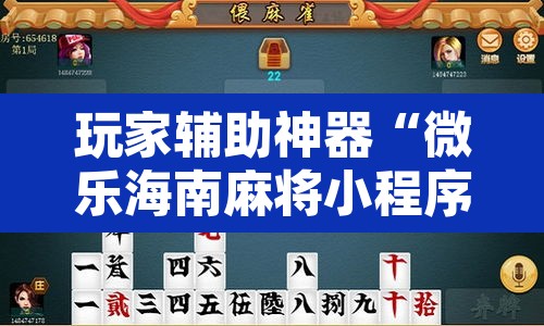 玩家辅助神器“微乐海南麻将小程序必赢神器”其实确实有挂