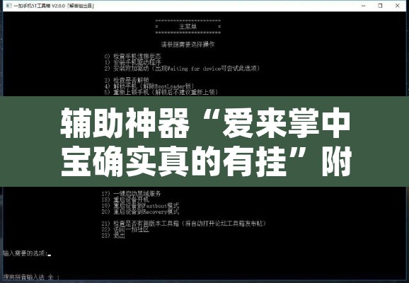 辅助神器“爱来掌中宝确实真的有挂”附辅助神器开挂脚本详细步骤