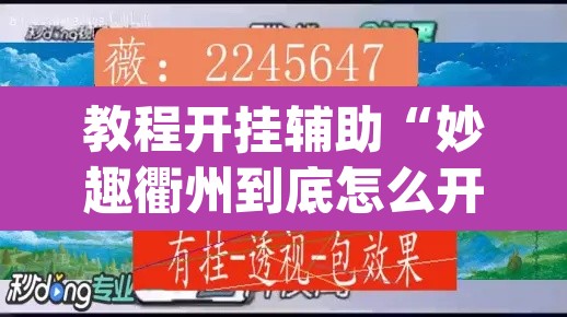 教程开挂辅助“妙趣衢州到底怎么开挂	”(透视挂)辅助透视教程