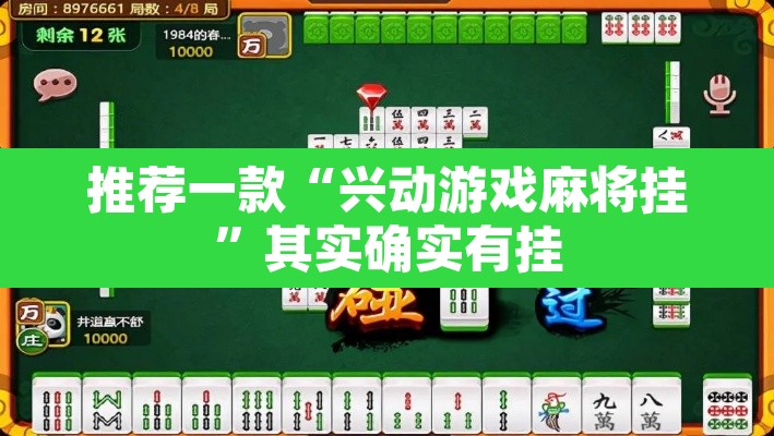 推荐一款“兴动游戏麻将挂”其实确实有挂