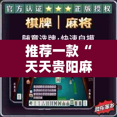 推荐一款“天天贵阳麻将开挂辅助神器	”其实确实有挂