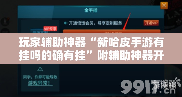 玩家辅助神器“新哈皮手游有挂吗的确有挂	”附辅助神器开挂脚本详细步骤