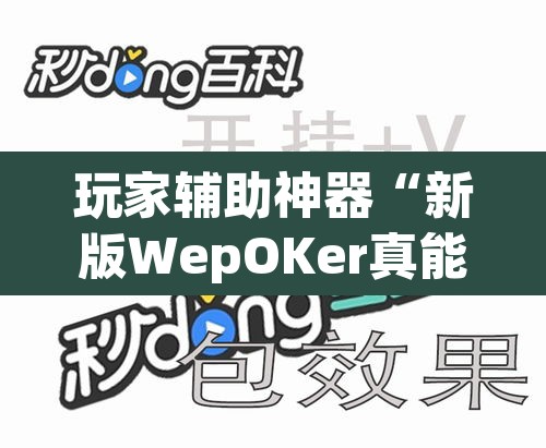 玩家辅助神器“新版WepOKer真能买到挂吗”其实确实有挂