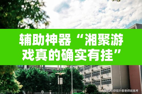 辅助神器“湘聚游戏真的确实有挂”其实确实有挂