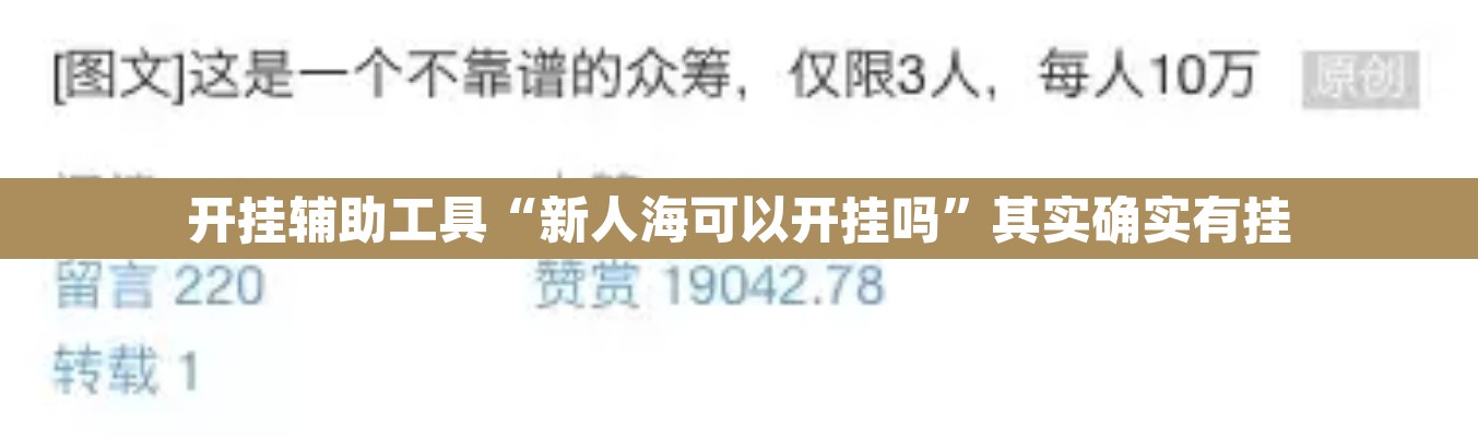 开挂辅助工具“新人海可以开挂吗”其实确实有挂