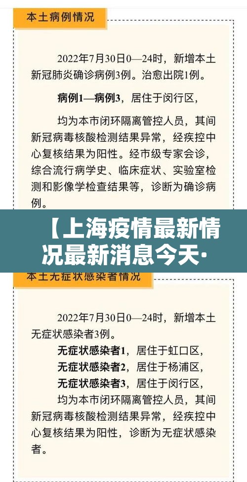 【上海疫情最新情况最新消息今天·上海疫情最新动态】