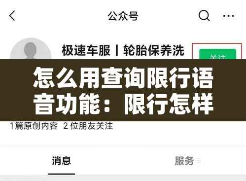 怎么用查询限行语音功能：限行怎样查