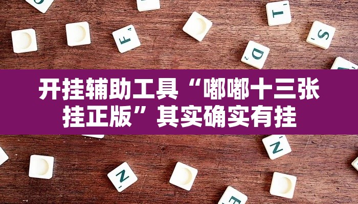 开挂辅助工具“嘟嘟十三张挂正版”其实确实有挂