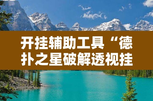 开挂辅助工具“德扑之星破解透视挂”其实确实有挂