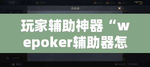 玩家辅助神器“wepoker辅助器怎么用”其实确实有挂
