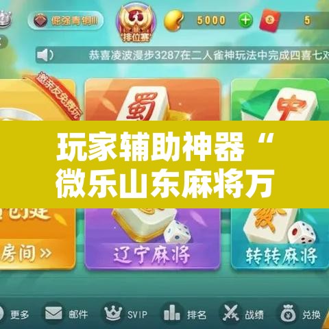 玩家辅助神器“微乐山东麻将万能开挂器通用版	”附辅助神器开挂脚本详细步骤