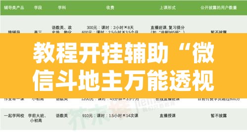 教程开挂辅助“微信斗地主万能透视软件”(透视挂)辅助透视教程