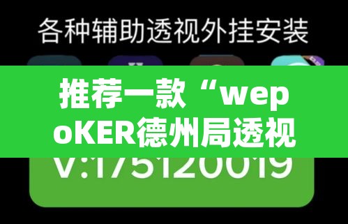 推荐一款“wepoKER德州局透视外挂辅助”(透视挂)辅助透视教程