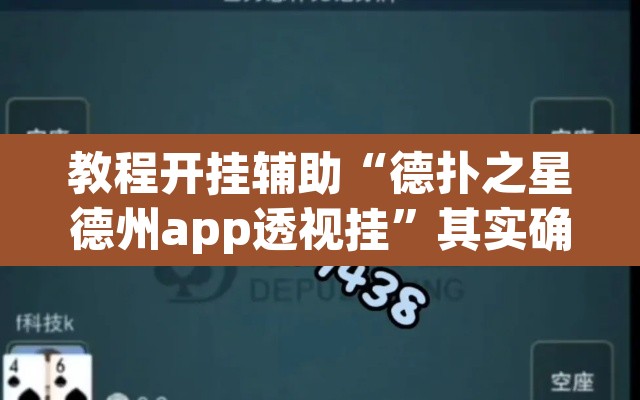 教程开挂辅助“德扑之星德州app透视挂”其实确实有挂
