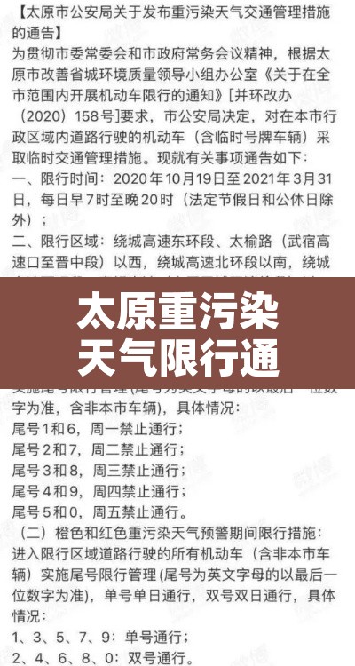 太原重污染天气限行通知 → 太原重度污染天气
