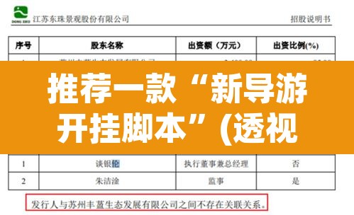 推荐一款“新导游开挂脚本	”(透视挂)辅助透视教程