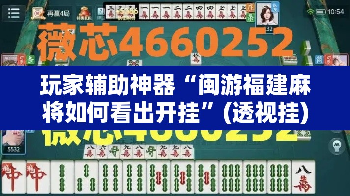 玩家辅助神器“闽游福建麻将如何看出开挂	”(透视挂)辅助透视教程