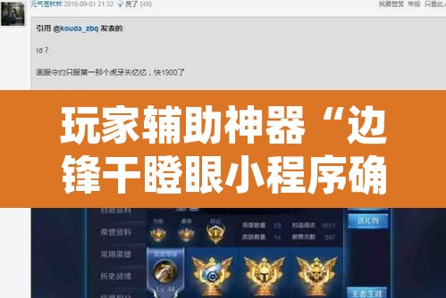 玩家辅助神器“边锋干瞪眼小程序确实真的有挂”(透视)其实确实有挂