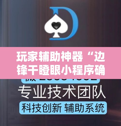 玩家辅助神器“边锋干瞪眼小程序确实真的有挂”(透视)其实确实有挂