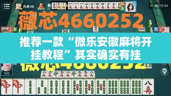 推荐一款“微乐安徽麻将开挂教程	”其实确实有挂