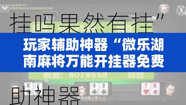 玩家辅助神器“微乐湖南麻将万能开挂器免费”其实确实有挂