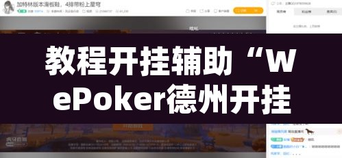 教程开挂辅助“WePoker德州开挂辅助作弊挂	”(透视)其实确实有挂