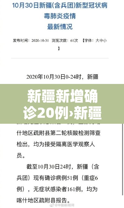 新疆新增确诊20例›新疆新增本土确诊22例 新闻