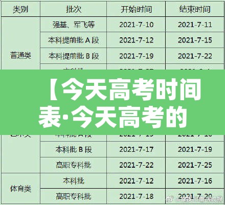 【今天高考时间表·今天高考的时间和科目】