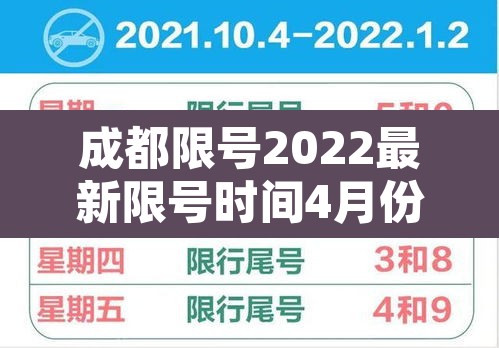 成都限号2022最新限号时间4月份：成都限号2021最新限号时间段