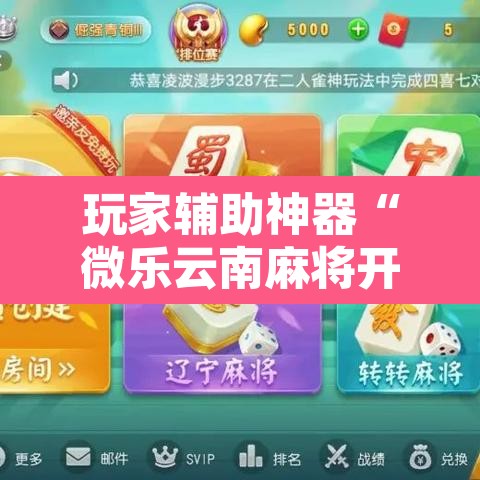 玩家辅助神器“微乐云南麻将开挂教程”其实确实有挂