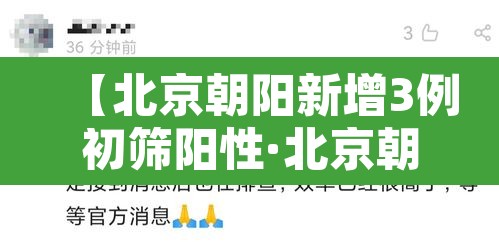 【北京朝阳新增3例初筛阳性·北京朝阳最新确诊】